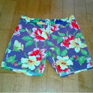 Men’s Polo Ralph Lauren Tropical Floral Swim Trunks Board cargo Shorts Size 36 l